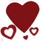 Red Metallic Heart Confetti in a mix of 4 Sizes